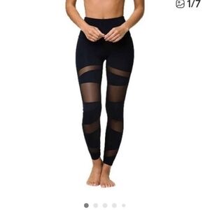 Onzie Black Sheer Panel Leggings